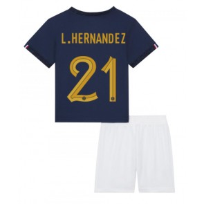 Francuska Lucas Hernandez #21 Domaci Dres za Dječji SP 2022 Kratak Rukavima (+ kratke hlače)